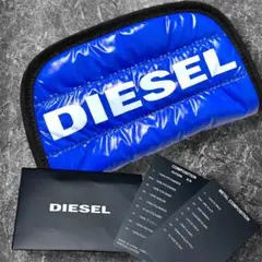 【未使用】　DIESEL　ロゴ　ダウン　ジップポーチ　セカンドバッグ　ブルー