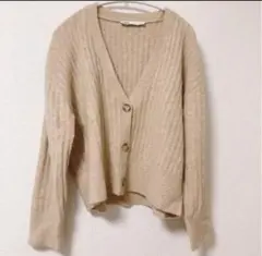ZARA ニット カーディガン　ニット トップス　ベージュ　ザラ レディース