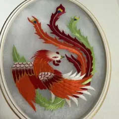 刺繍　山鹿清華作　端鳥文　本金箔　 額サイズ31×44 刺繍 山鹿清華作 端鳥文 本金箔 額サイズ31×44 - メルカリ