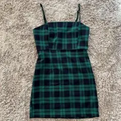 Forever21 ワンピース チェック チュニック レディース M グリーン