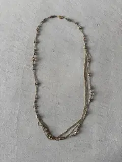 ビーズネックレス ゴールド系 送料無料 (f53) r