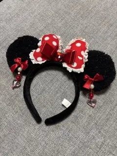 ミニー　ディズニー　カチューシャ　イヤリング　フリル　リボン