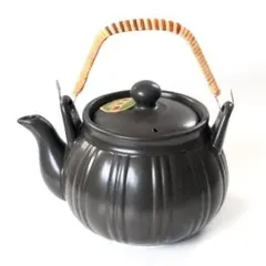 《新品・良品》常滑焼　直火耐熱土瓶　1300ml　ブラック　パンプキン　日本製のサムネイル