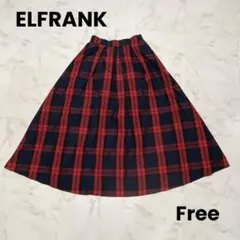 エルフランク ELFRANK チェックタックフレアロングスカート