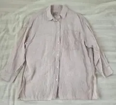 無印良品　MUJI　フレンチリネン洗いざらしワイドシャツ 麻　シャツ