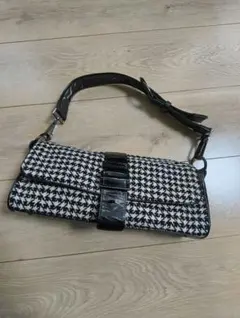 COACH 千鳥柄 アクセサリーポーチ ハンドバッグ ウール レザー - メルカリ