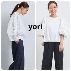 yori 2025 ヨリ リボンワッシャーブラウス トップス 36 - メルカリ