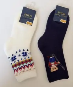 POLO RALPH LAURENキッズ靴下 2足19-21m冬用厚手パイル仕様