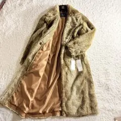 1594 新品タグつき ダイアグラム エコファー ガウンコート ロング丈　36のサムネイル