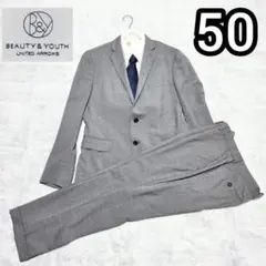 ユナイテッドアローズ　スーツ上下　セットアップ　５０　Lサイズ　グレー　チェック