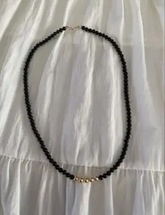 K18＆オニキスのつぶつぶネックレス