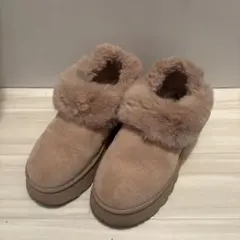 ムートンブーツ スリッポン