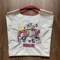 スヌーピー PEANUTS エコバッグ ベージュ 刺繍 Mのサムネイル