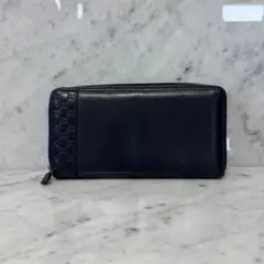 GUCCI グッチ 長財布 マイクロGG 本革 ジップ ラウンドファスナー