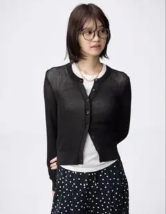 新品未使用　GU　シアーカーディガンZ　黒　L