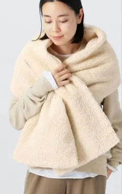 AP STUDIO【THROW/スロー】ボアショール　ホワイト AP STUDIO【THROW/スロー】ボアショールホワイト