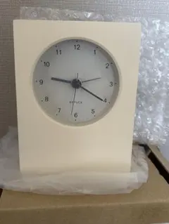 KEYUCA 卓上時計（アラーム付）　しっくい白　ホワイト