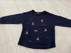 美品　プティマイン　POLO ネイビー 長袖カットソー 100cm