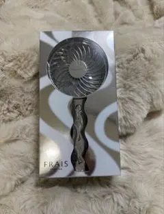 美品☆フランフラン ハンディファン 水色 ウェーブ ジェル シルバー