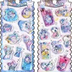 水シール 3D 立体 ウォーター ぷっくり ドロップシール 2枚セット