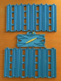 プラレール 複線ポイントレール　複線直線レール　計9枚