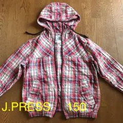 J.PRESS   フード付きチェックパーカー　ジャケット　150のサムネイル