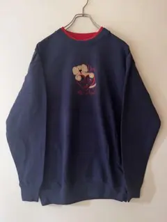 No.4938 犬刺繍 スウェット レディースL メンズM相当ゆるだぼ アメカジ