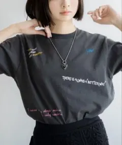 Ungrid ミックスロゴデザインTee チャコールグレーのサムネイル