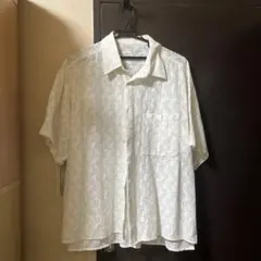 柄レース半袖シャツ