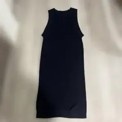 【N.O.R.C】メッシュニットロングベスト ワンピース ジレ ブラック 2