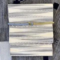 名古屋帯　オフホワイト　織りの更紗　ひらき仕立て八寸　正絹