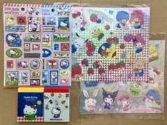 ハローキティ 切手風シール ミニメモ帳 いちご新聞 ホログラムシール
