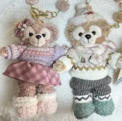 香港ディズニー　ダッフィー　シェリーメイ　キーホルダー ぬいぐるみ　20周年　冬