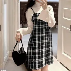GRL ツイードチェック柄ミニワンピース[dk1252]