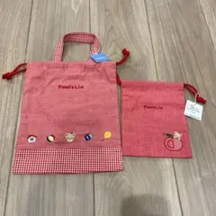 Familia ファミリア　赤い巾着袋セット