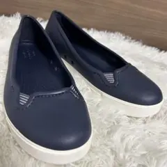 クロックス フラットバレエシューズ フラットレインシューズ ネイビー 21cm