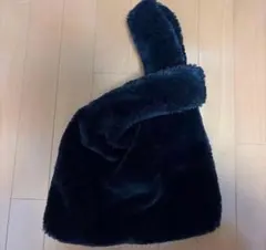レディースカバン　バッグ　フェイクファー　ブラック