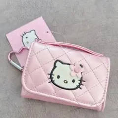 キティ　ウォレット型コインパース　ミニチュアキルト　ピンク