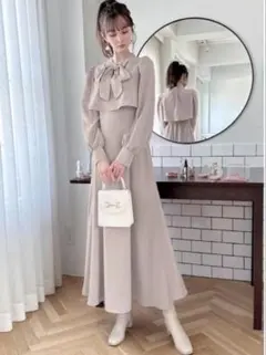 GRL グレイル 前後2Wayリボンフレアワンピース tu562 Sサイズ