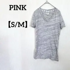 ✨️一点もの✨️PINK 【S/M】VネックTシャツ グレーのサムネイル