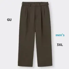 GU チノツータックバギースラックス 丈標準 3XL オリーブ オンライン限定