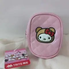タイトー限定　Myハローキティ　キルト刺繍ポーチ　クマキティ