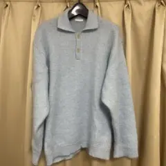 blanc ym Kid Mohair Knit Shirt Sax Blue - メルカリ