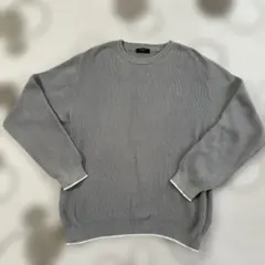COMME CA ISM グレー リブ編み ニット L