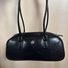 マリクア黒い合成皮革ショルダーバッグ