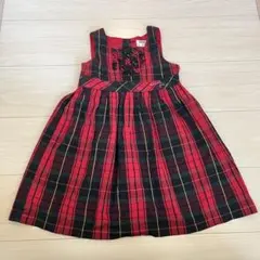OshKosh girl チェック柄 ノースリーブ ワンピース 110のサムネイル