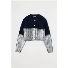 MOUSSY FOIL PRINT CABLE カーディガン