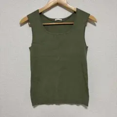 【GU】リブ タンクトップ カーキ Sのサムネイル