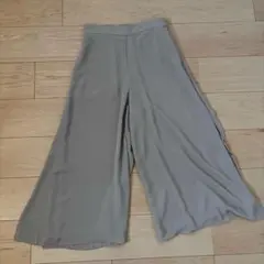 ユニクロ シフォンスリットスカートパンツ M ベージュ