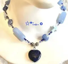 ビーズネックレス　チョーカー　フェアリーグランジ　森ガール　y2k ラピスラズリ